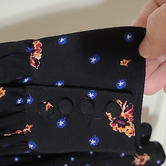 Free People Black 'Two Faces' Smocked Mini Dress - Size S - Picture 6 of 9